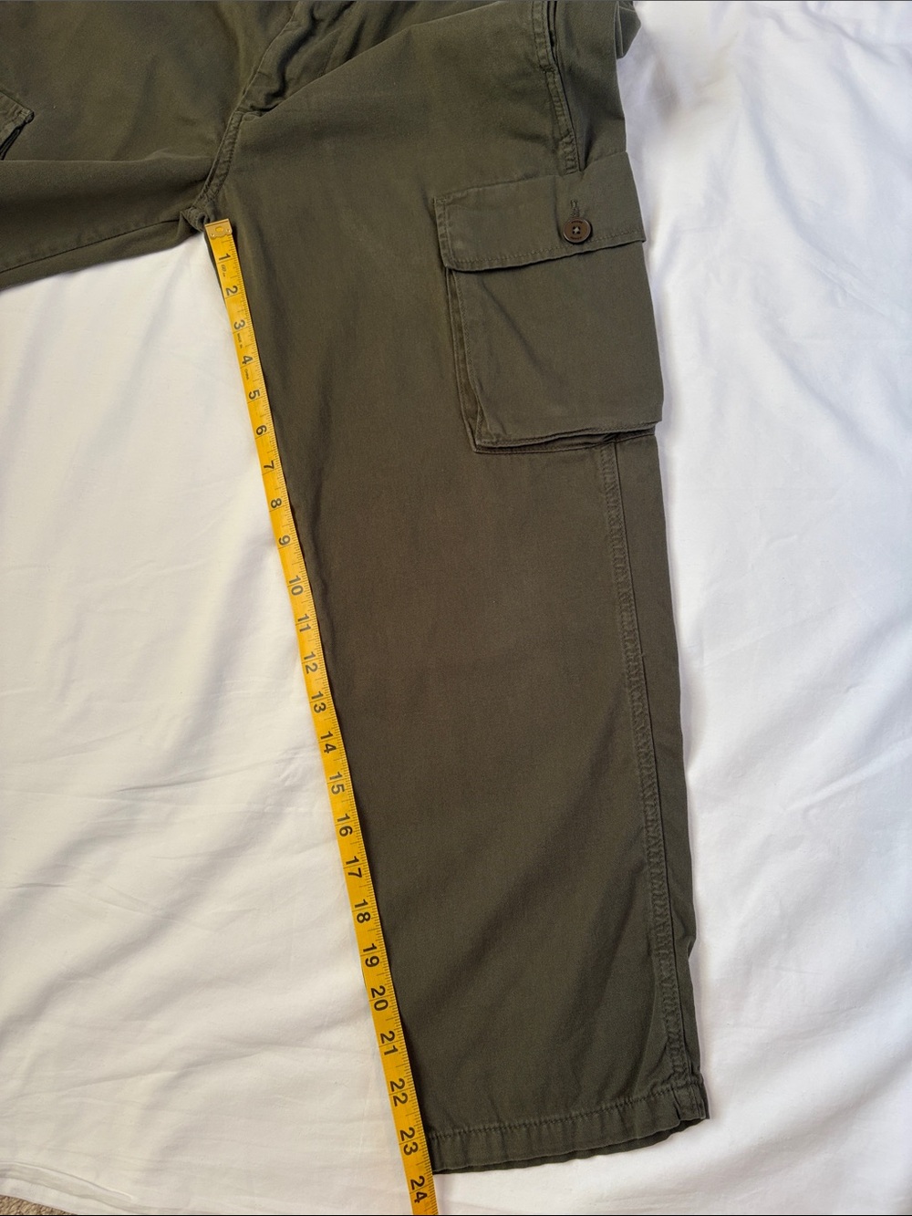 FRAME Women’s Relaxed Cropped Utility Cargo Pants Size 28 Olive Green Cotton - Picture 7 of 7